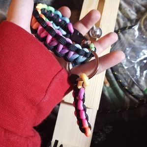 Rainbow paracord bracelet and key chain